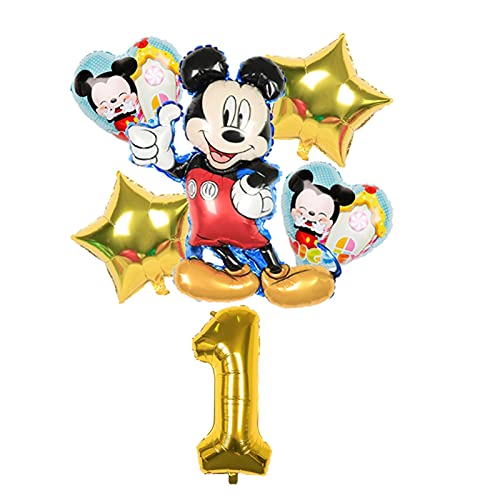 YSJSPKK Globos 6 unids Mickey Minnie Mouse Globos Mickey Mouse Cumpleaños Fiesta Decoaciones Baby Shower 32 Pulgadas Número Globo Kid (Color : Minnie 3)