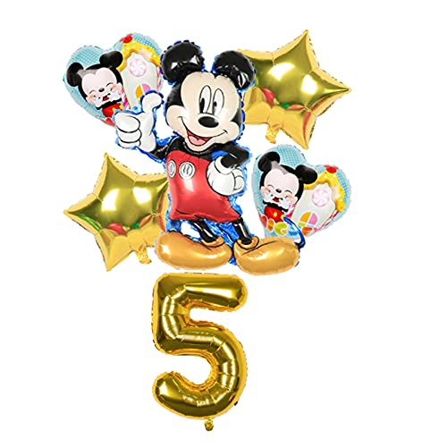 YSJSPKK Globos 6 unids Mickey Minnie Mouse Globos Mickey Mouse Cumpleaños Fiesta Decoaciones Baby Shower 32 Pulgadas Número Globo Kid (Color : Minnie 3)