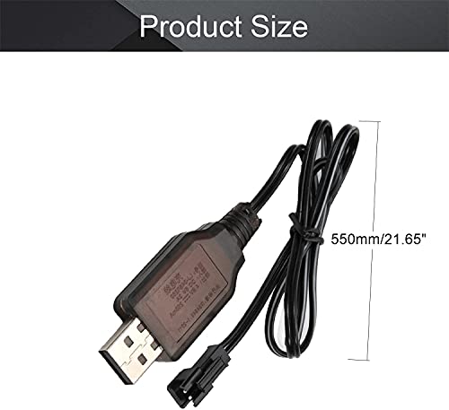 YUNIQUE Espana 1 Pieza Cable USB SM-2P de Carga para bateria Ni-Mh 6V RC Auto