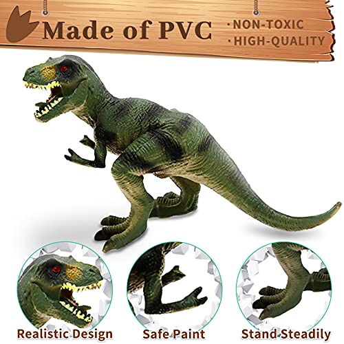 YUNKE Figura de Juguete de Dinosaurio, 22 Piezas para Niños, Juego Realista de Dinosaurio, Aprendizaje Educativo Regalo de Dinosaurio con Tapete de Juego y árboles, T-Rex, Triceratops, Pterosaurio