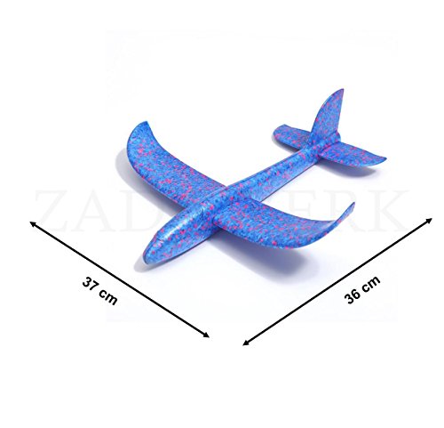 ZADAWERK® Avión de poliestireno - 35 cm - Azul - Planeador - Juguete