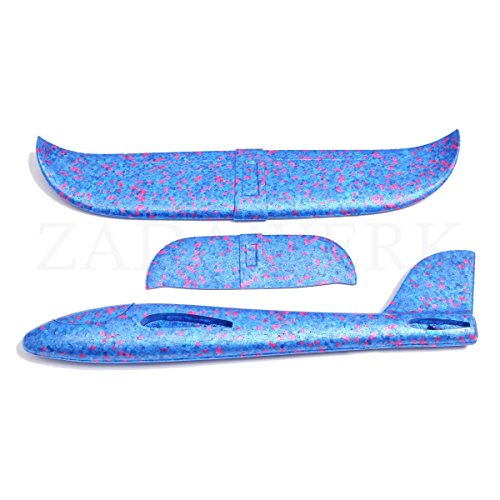 ZADAWERK® Avión de poliestireno - 35 cm - Azul - Planeador - Juguete