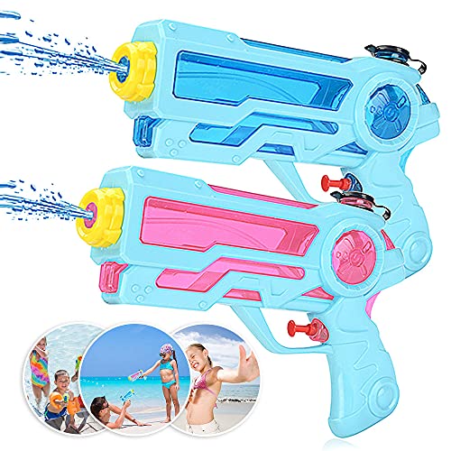 Zaloife Pistola de Agua Juguete de los Niños, Water Pistol 350ml para Batalla Jardín Juguete Rociador Fiestas de Verano al Aire Libre Infantil Batalla de Agua, Playa, Piscina, 2 Pack