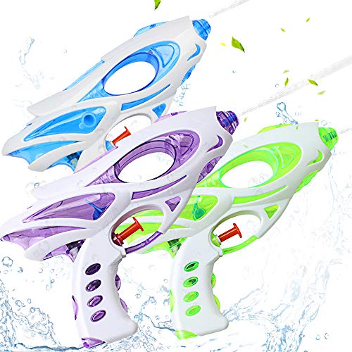 Zaloife Pistolas de Agua, Super Pistola Water Gun para Niños Años Adultos para Batalla de Agua, Playa, Piscina,Verano Juguetes de Agua Juego 3pcs