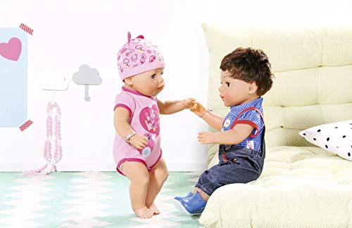 Zapf Creation BABY born 824368 - Muñeca Interactiva con Ojos Azules, 43 cm