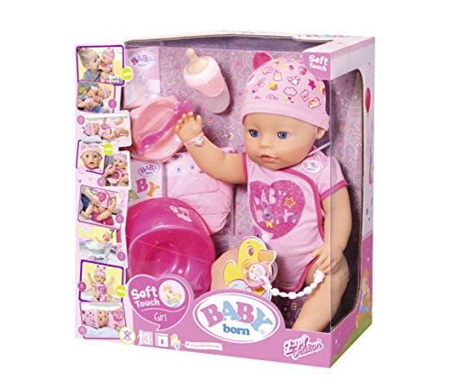 Zapf Creation BABY born 824368 - Muñeca Interactiva con Ojos Azules, 43 cm