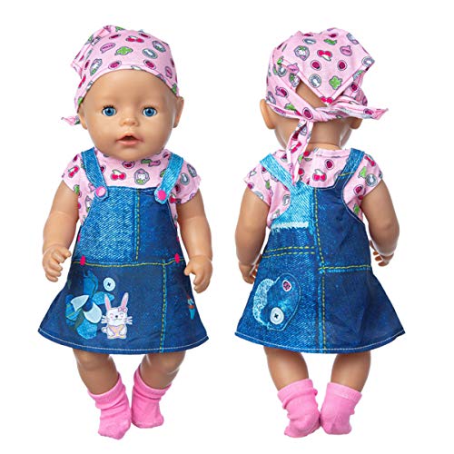 ZEEREE Ropa para Muñecos Bebé New Born Baby Doll, Trajes 17-18 "Ropa de Muñecas para Bebés (40-45 cm) (Sin Incluir Los Calcetines)