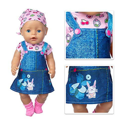 ZEEREE Ropa para Muñecos Bebé New Born Baby Doll, Trajes 17-18 "Ropa de Muñecas para Bebés (40-45 cm) (Sin Incluir Los Calcetines)