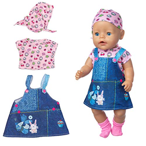 ZEEREE Ropa para Muñecos Bebé New Born Baby Doll, Trajes 17-18 "Ropa de Muñecas para Bebés (40-45 cm) (Sin Incluir Los Calcetines)