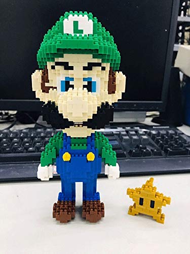 Zenghh Luigi Mario Modelo Juego Plomero y estrellas Bloque de construcción Set Nano Micro Diamond BRICOLAJE Juguetes 3D Pixel Ladrillos Puzzle educativo Ingeniería Construcción Artesanía Estudio Decor