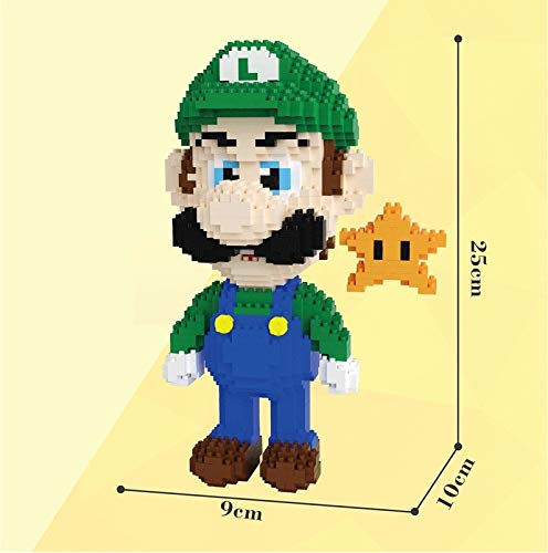 Zenghh Luigi Mario Modelo Juego Plomero y estrellas Bloque de construcción Set Nano Micro Diamond BRICOLAJE Juguetes 3D Pixel Ladrillos Puzzle educativo Ingeniería Construcción Artesanía Estudio Decor