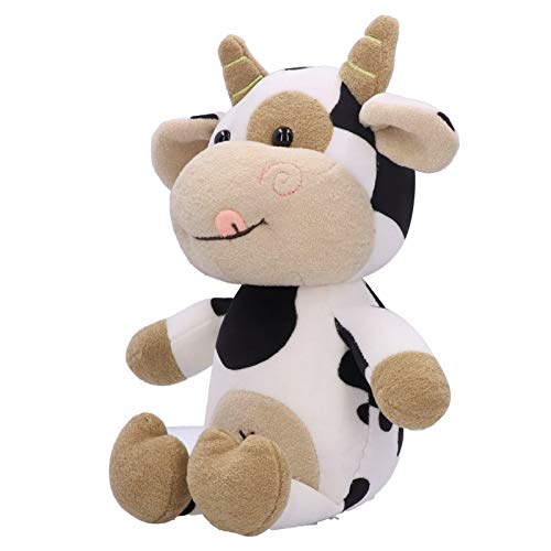 Zerodis Juguete de Peluche de Vaca, Juguete para abrazar con Dibujos Animados de Animales Bonitos muñeco de Becerro Suave Juguete Regalo de cumpleaños y Navidad para niños(30cm)