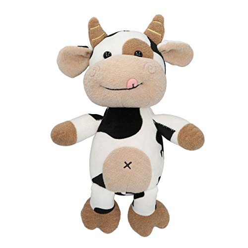 Zerodis Juguete de Peluche de Vaca, Juguete para abrazar con Dibujos Animados de Animales Bonitos muñeco de Becerro Suave Juguete Regalo de cumpleaños y Navidad para niños(30cm)