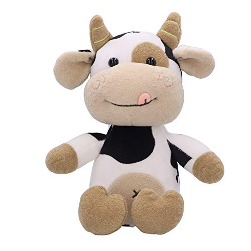 Zerodis Juguete de Peluche de Vaca, Juguete para abrazar con Dibujos Animados de Animales Bonitos muñeco de Becerro Suave Juguete Regalo de cumpleaños y Navidad para niños(30cm)