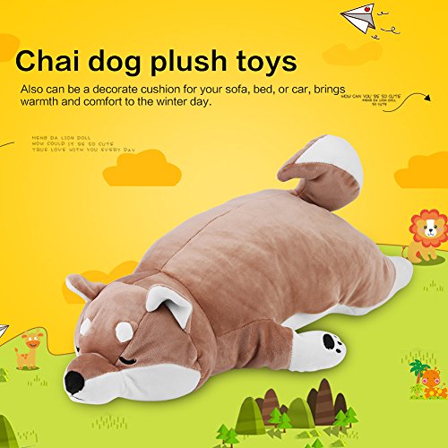 Zerodis Juguete de Peluche para Perros durmientes, Juguete de Felpa japonés Suave y Encantador para Perros Shiba Inu Cute Puppy Shape Sleeping Pillow para niños 55 cm