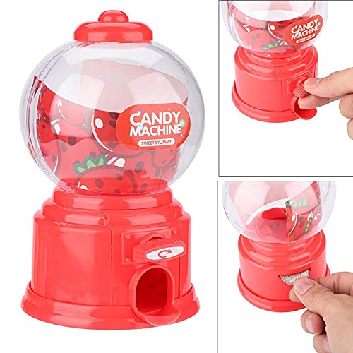 Zerodis Máquina de Dulces, Máquina portátil de Dulces para niños Plástico Mini Gumballs Bean Dispenser Kids Kindergarten Gift(Rojo)