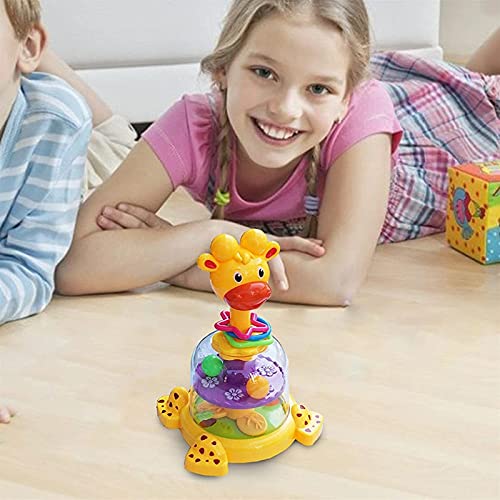 ZFQZKK Jirafa Prensa Rotating Toy Bright Starts Spin and Rieto Giggle Giraffe Color Reconocimiento Educativo Toy Tumbler Doll Baby Toy Toy Lindo Toy Recién nacido Regalo de cumpleaños mesa de activida