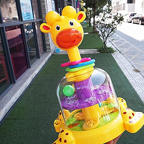 ZFQZKK Jirafa Prensa Rotating Toy Bright Starts Spin and Rieto Giggle Giraffe Color Reconocimiento Educativo Toy Tumbler Doll Baby Toy Toy Lindo Toy Recién nacido Regalo de cumpleaños mesa de activida