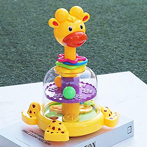 ZFQZKK Jirafa Prensa Rotating Toy Bright Starts Spin and Rieto Giggle Giraffe Color Reconocimiento Educativo Toy Tumbler Doll Baby Toy Toy Lindo Toy Recién nacido Regalo de cumpleaños mesa de activida