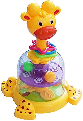 ZFQZKK Jirafa Prensa Rotating Toy Bright Starts Spin and Rieto Giggle Giraffe Color Reconocimiento Educativo Toy Tumbler Doll Baby Toy Toy Lindo Toy Recién nacido Regalo de cumpleaños mesa de activida