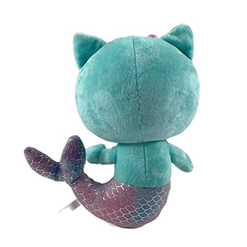 ZHAOCI Juguete de Felpa de Gato Sirena, muñecos de Peluche de Anime de Dibujos Animados Bonitos, Almohadas rellenas de Gato Suave, Regalos para niños y niñas