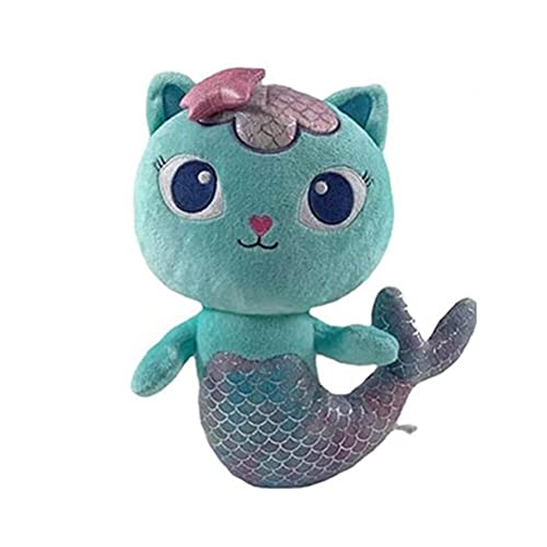 ZHAOCI Juguete de Felpa de Gato Sirena, muñecos de Peluche de Anime de Dibujos Animados Bonitos, Almohadas rellenas de Gato Suave, Regalos para niños y niñas