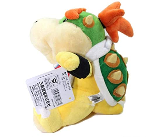 zhouhua71 Juego Super Mario Bowser Koopa Bowser JR Peluches de Peluche Dragón de Fuego Muñeco de Peluche Hermanos Bowser Jr Juguetes de Peluche Realistas de Dibujos Animados Muñecos de peluche18cm