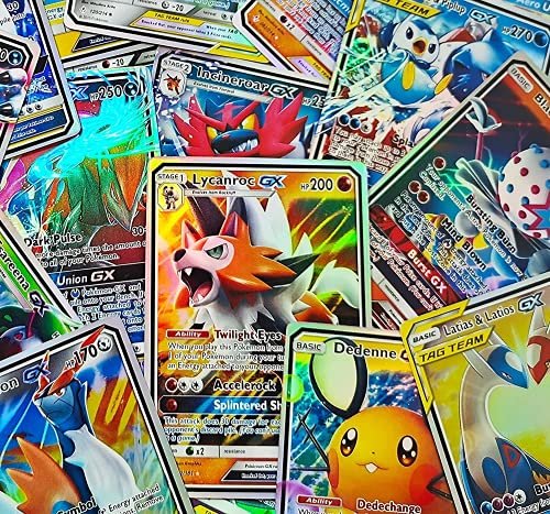 Zhybac Poke Card Trading Card 100 Tarjetas GX Completas, 100 Tarjetas, Divertidas Tarjetas Flash,Tarjetas GX Tag Team,Carta rara, Carta de batalla