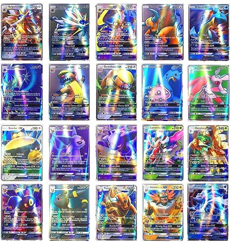 Zhybac Poke Card Trading Card 100 Tarjetas GX Completas, 100 Tarjetas, Divertidas Tarjetas Flash,Tarjetas GX Tag Team,Carta rara, Carta de batalla