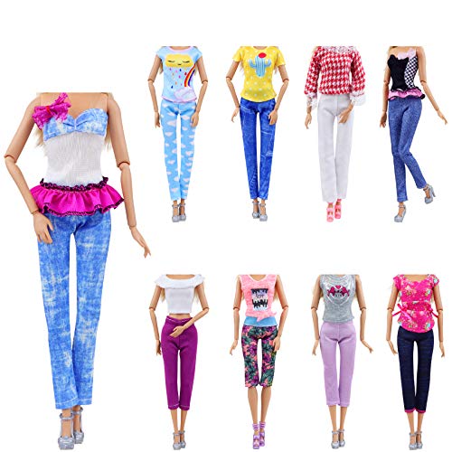 ZITA ELEMENT 10 Piezas Ropa Muñeca 11,5 Pulgadas - 5 Camiseta + 5 Pantalones Trajes Casuales Fashionistas - Estilo Aleatorio