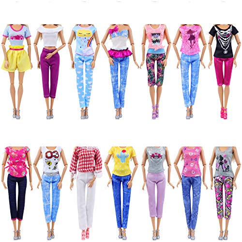 ZITA ELEMENT 10 Piezas Ropa Muñeca 11,5 Pulgadas - 5 Camiseta + 5 Pantalones Trajes Casuales Fashionistas - Estilo Aleatorio