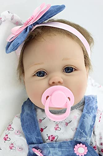 ZIYIUI 18 Pulgadas Realista bebe Reborn Muñeca 45 cm Reborn Niña Vinilo Suave Silicona Niña Reborn Muñecos bebé Regalo de cumpleaños