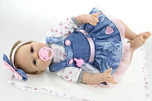 ZIYIUI 18 Pulgadas Realista bebe Reborn Muñeca 45 cm Reborn Niña Vinilo Suave Silicona Niña Reborn Muñecos bebé Regalo de cumpleaños