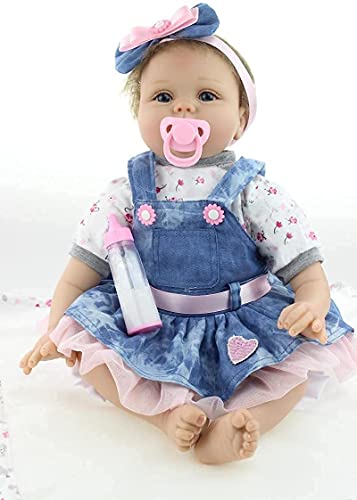 ZIYIUI 18 Pulgadas Realista bebe Reborn Muñeca 45 cm Reborn Niña Vinilo Suave Silicona Niña Reborn Muñecos bebé Regalo de cumpleaños