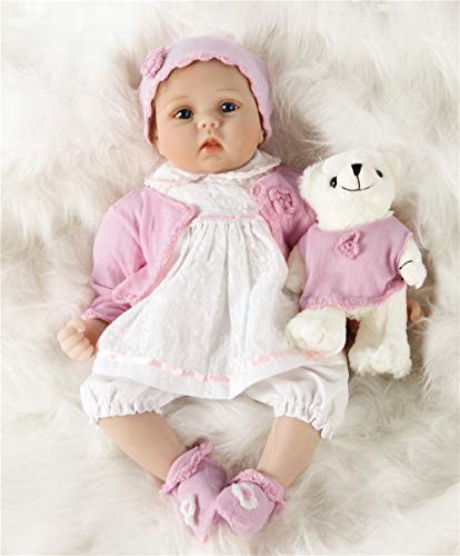 ZIYIUI 22" 55 cm Muñeca Reborn Muñecos bebé Niña Renacida Baby Dolls Suave Vinilo Silicona Juguetes Regalo de Cumpleaños