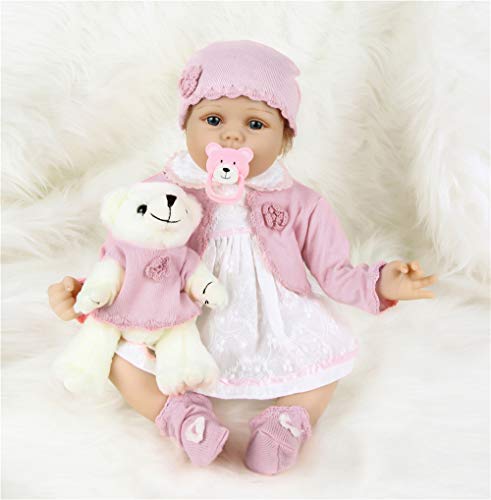 ZIYIUI 22" 55 cm Muñeca Reborn Muñecos bebé Niña Renacida Baby Dolls Suave Vinilo Silicona Juguetes Regalo de Cumpleaños