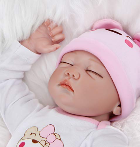 ZIYIUI 22 Pulgadas Lifelike Reborn Bebé Muñecas Vinilo de Silicona Realista Hecho a Mano Bebés para Niñas Juguetes Reborn Baby Dolls 55cm, Conveniente para la Edad 3 Más