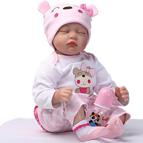 ZIYIUI 22 Pulgadas Lifelike Reborn Bebé Muñecas Vinilo de Silicona Realista Hecho a Mano Bebés para Niñas Juguetes Reborn Baby Dolls 55cm, Conveniente para la Edad 3 Más