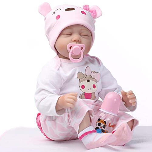 ZIYIUI 22 Pulgadas Lifelike Reborn Bebé Muñecas Vinilo de Silicona Realista Hecho a Mano Bebés para Niñas Juguetes Reborn Baby Dolls 55cm, Conveniente para la Edad 3 Más