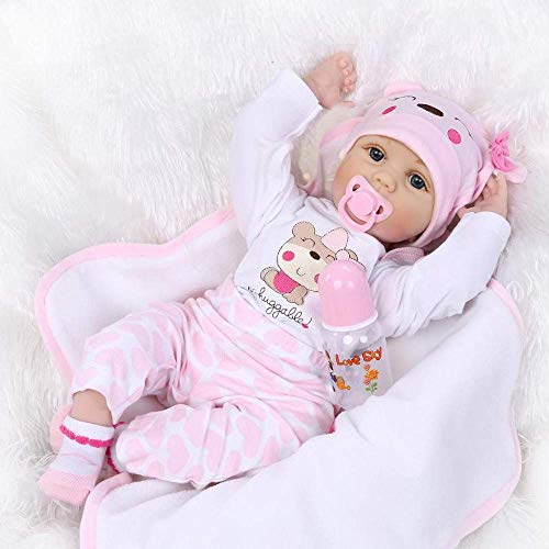 ZIYIUI 22pulgadas 55cm Reborn Silicona Blanda niñas Verdadero Baby Recien Nacidos Originales Toddler Dolls Nino Mayores de 3 años Juguete Bebe