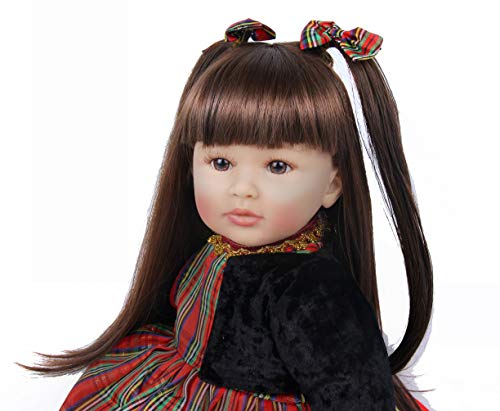 ZIYIUI Muñecas De Juguete Realistas De Vinilo De Silicona Suave 60 cm 24 " Muñeca Reborn Hecho A Mano Pelo Largo Muñeca Niña Confort El Pezón Magnético Regalos De Cumpleaños Infantiles