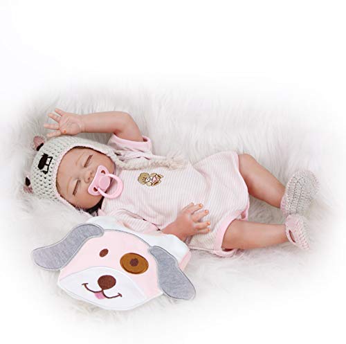 ZIYIUI Muñecas Reborn Realista 20 Pulgadas 50 cm Bebe Reborn Silicona Cuerpo Completo Bebé Reborn Niña Recien Nacidos con los Ojos Cerrados Muñecas para Niñas