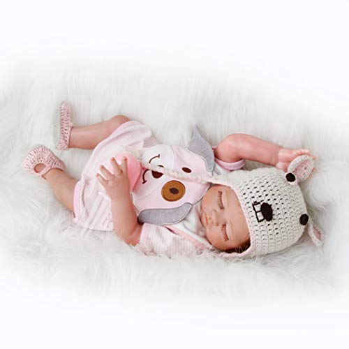 ZIYIUI Muñecas Reborn Realista 20 Pulgadas 50 cm Bebe Reborn Silicona Cuerpo Completo Bebé Reborn Niña Recien Nacidos con los Ojos Cerrados Muñecas para Niñas