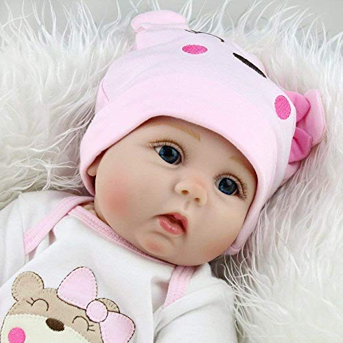 ZIYIUI Muñecas Reborn Silicona Bebes Reborn niñas Reales Recien Nacidos Toddler niño Realista Baby Dolls Girls Ojos Abiertos Baratos Muñecos Reborn Originales Bebe Reborn Verdadero 55 Cm