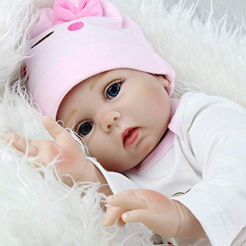 ZIYIUI Muñecas Reborn Silicona Bebes Reborn niñas Reales Recien Nacidos Toddler niño Realista Baby Dolls Girls Ojos Abiertos Baratos Muñecos Reborn Originales Bebe Reborn Verdadero 55 Cm