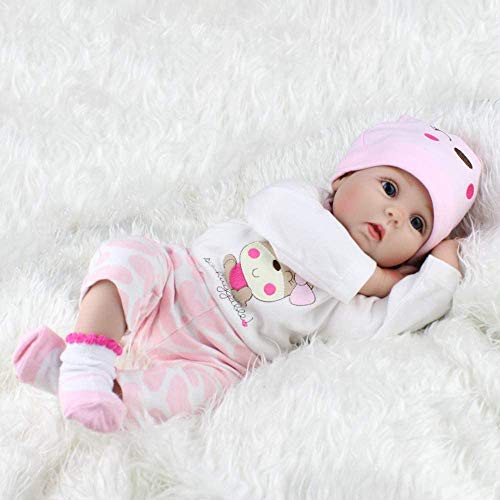 ZIYIUI Realista Muñeca bebe Reborn Muñecos bebé Niña Vinilo suave Silicona Reborn Baby Dolls 22 Pulgadas Niños Juguete