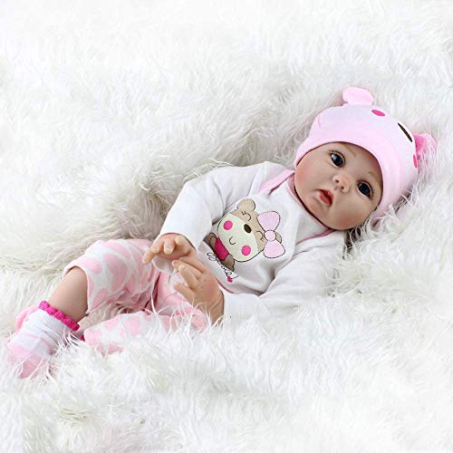 ZIYIUI Realista Muñeca bebe Reborn Muñecos bebé Niña Vinilo suave Silicona Reborn Baby Dolls 22 Pulgadas Niños Juguete