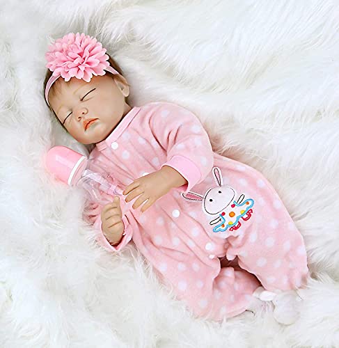 ZIYIUI Realista Muñecas Reborn 22 Pulgadas 55 Cm Bebe Reborn Niña Suave Vinilo de Silicona Recién Nacido Niño Niña Regalo Juguete Reborn Dolls