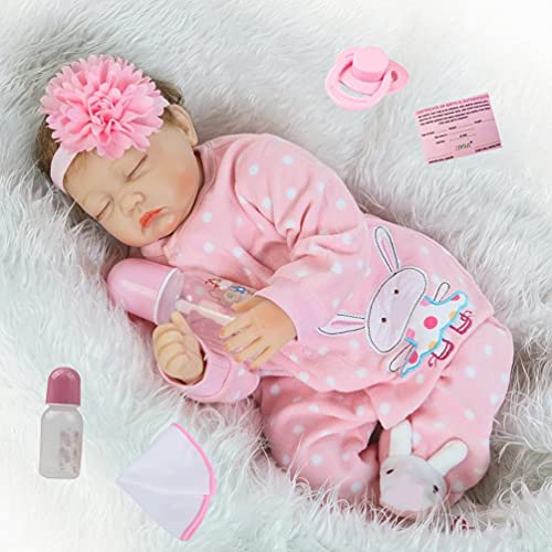 ZIYIUI Realista Muñecas Reborn 22 Pulgadas 55 Cm Bebe Reborn Niña Suave Vinilo de Silicona Recién Nacido Niño Niña Regalo Juguete Reborn Dolls