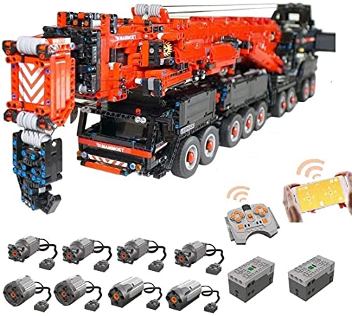 ZJLA Technical Liebherr LTM 11200 Crane, 1:20 Grandes bloques de construcción RC Mobile Crane, Juego de construcción, 7986 bloques y 8 motores MOC Juego de construcción compatible con Lego Technic